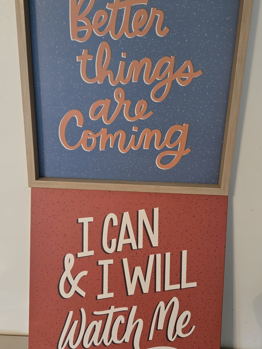 Mainstays Blue & Coral Inspirational Typographic Prints